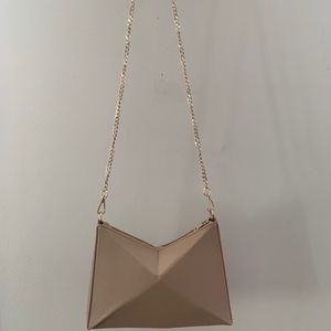 Zara Woman Geometric Crossbody Bag, Beige